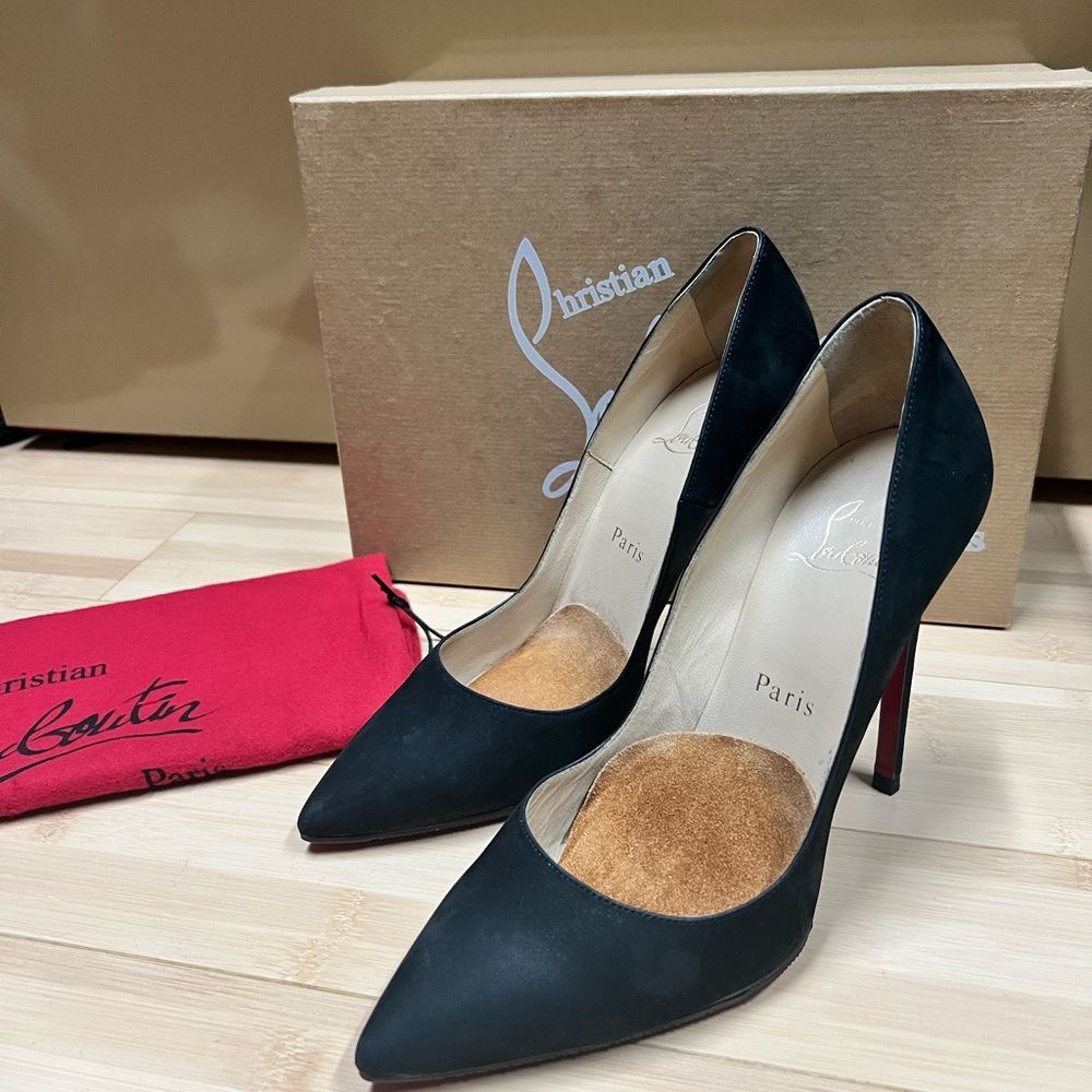 Christian Louboutin So Kate 120 Black Suede Pointed Pump
